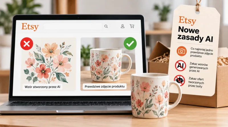 Etsy zaostrza zasady dotyczące AI. Każda oferta musi mieć prawdziwe zdjęcie, a wzory z AI są zakazane